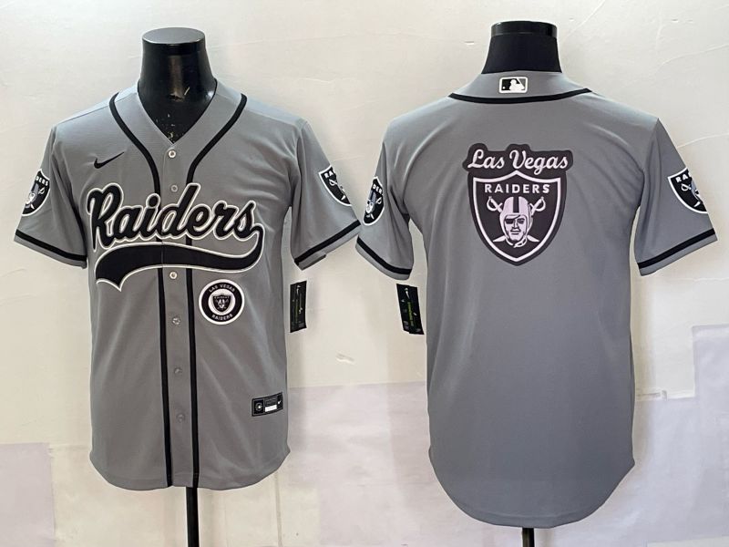 Men 2025 Oakland Raiders Blank Grey 3th generation Joint Name Nike Limited NFL Jersey style 074